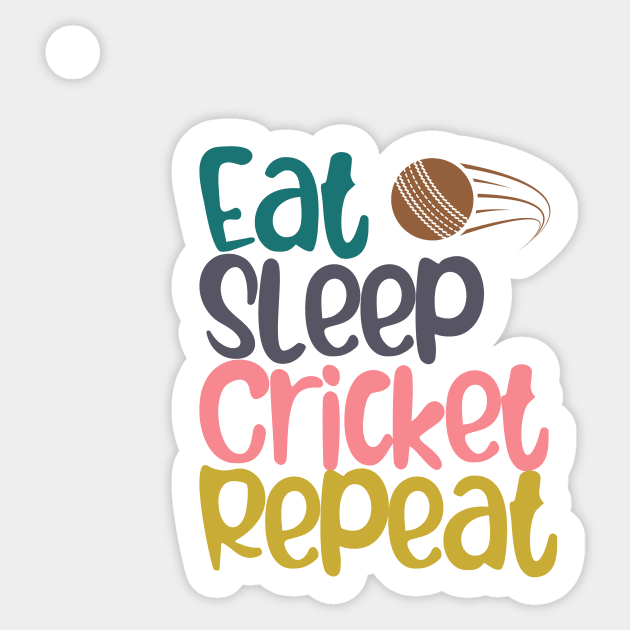 Eat Sleep Cricket Repeat Sticker by nextneveldesign